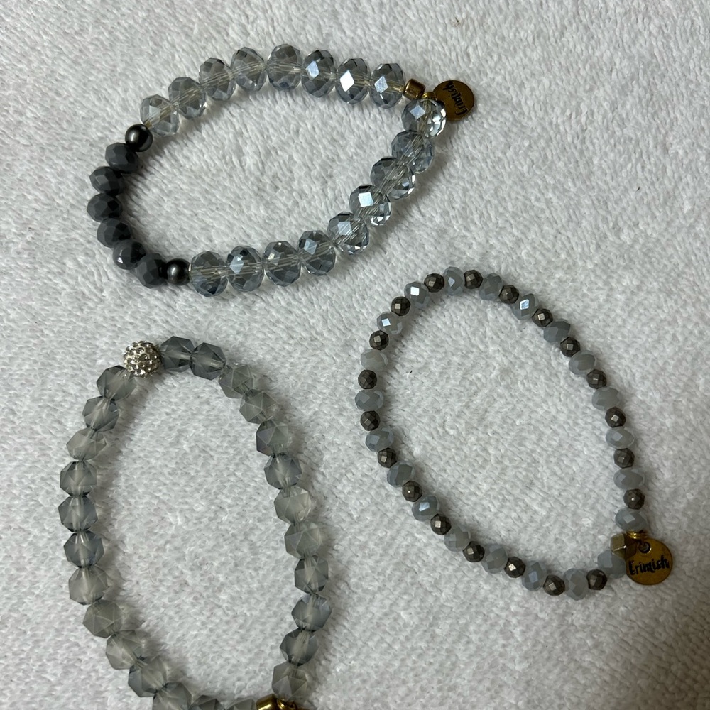 Ermish Elegant Gray Beaded Bracelets
Set